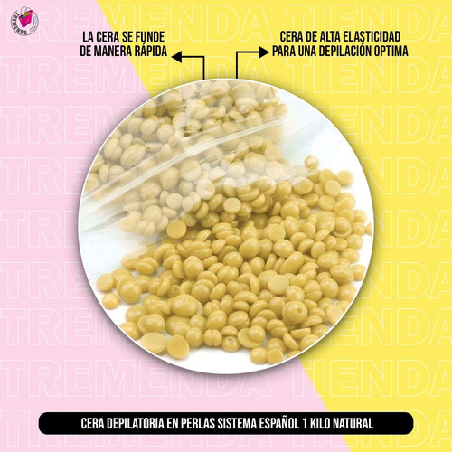 Imagen 2 de 8 de Cera Depilatoria En Perlas Sistema Español 1kg Natural