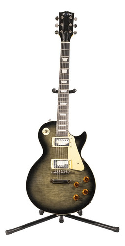 Guitarra Eléctrica Logan Tipo Les Paul Tiger A Meses S/int. Color Negro Transparente Material Del Diapasón Laurel Orientación De La Mano Diestro