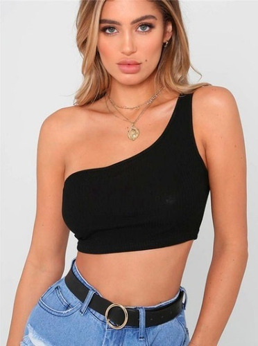 Crop Top Un Solo Hombro! Varios Talles Y Colores! 