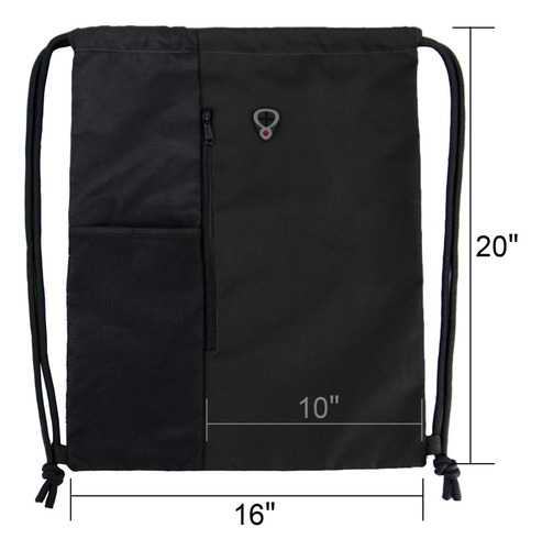 Bols0s De Cordón Beegreen Mochila Negra Con Cordón, Bolsa De