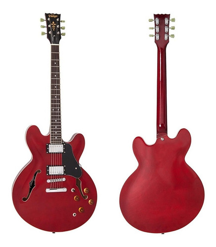 Guitarra Eléctrica Vintage Vsa500mp Hollow Budy Cherry Cuo