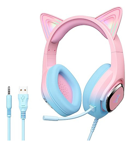 Mytrix Cat Ear Auriculares Para Juegos Compatibles Con Ps4, 