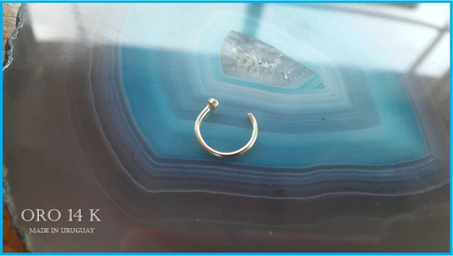 Imagen 2 de 5 de Piercing Para Nariz En Oro Solido 14k - Industria Uruguaya