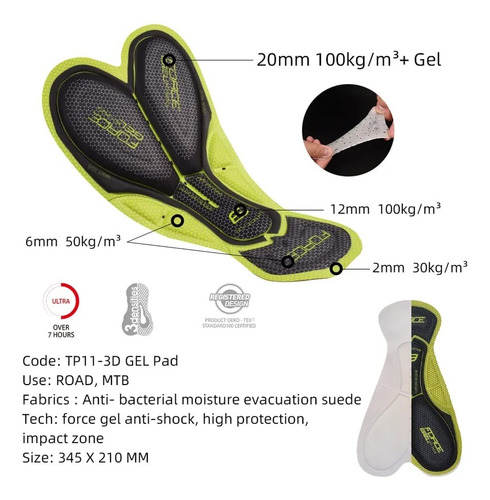 Badana Almohadilla Gel Para Ciclismo