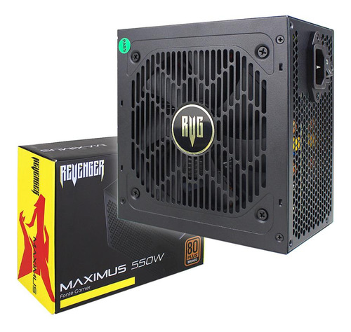 Fonte Alimentação Gamer 550w Bivolt 80plus Bronze Silencioso Cor Preto