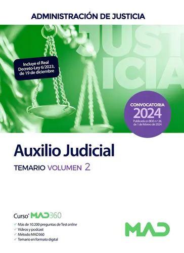Auxilio Judicial Temario Volumen 2: Temario Volumen 2, De Varios., Vol. 2. Editorial Editorial Mad, Tapa Blanda En Español, 2024