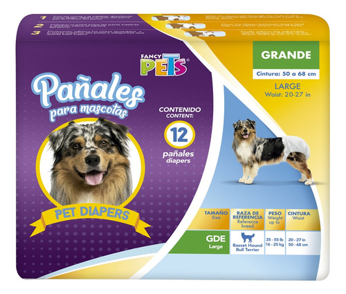 Pañal Dry Pet Para Razas Grandes Desachable Fancy Pets