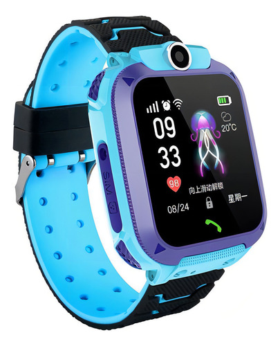 Niños Smart Watch Sim Card Foto Impermeable Para Ios Android Color De La Caja Azul