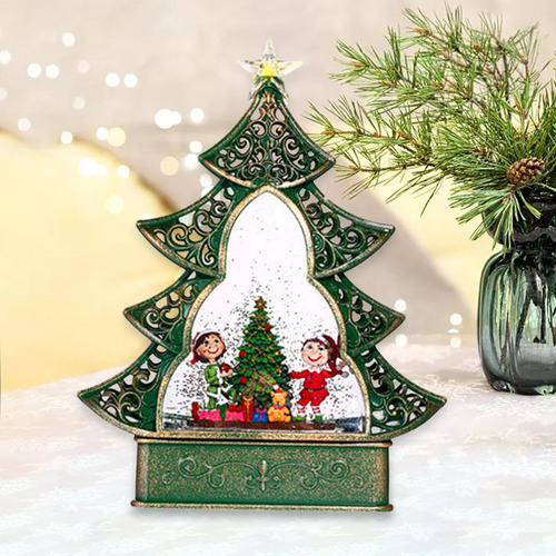 Caja Musical De Navidad Con Luces Brillantes Y Duende