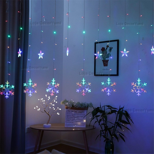Cascata 138 Led Natal Neve Estrela Decoração 8 Funções Veja! | Parcelamento sem juros Cascata 138 Led Natal Neve Estrela Decoração 8 Funções Veja! | Parcelamento sem juros