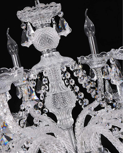 Candelabro De Cristal Transparente K9 15 Luces Candil Techo