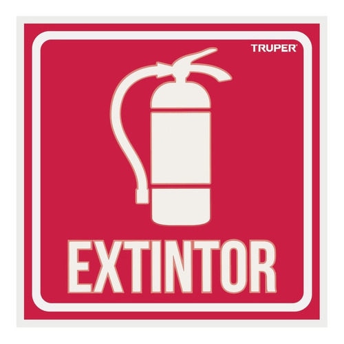 Letrero De Señalización Extintor , 19 X 19 Cm