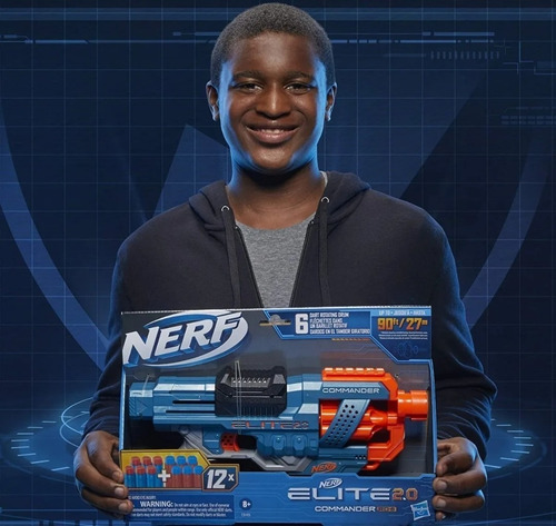 Pistola Nerf Elite 2.0 Commander 12 Dardos Hasbro