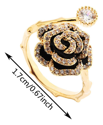 M Anillo De Rosa Chapado En Oro De Cobre Puro Con