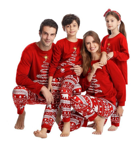 Pijama Navideño Para Parejas Familiares, Estilo Árbol
