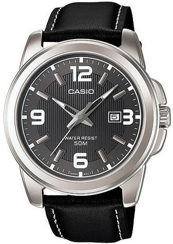 Reloj Original Casio® Esfera Grande Correa Cuero 50 Mt Nuevo