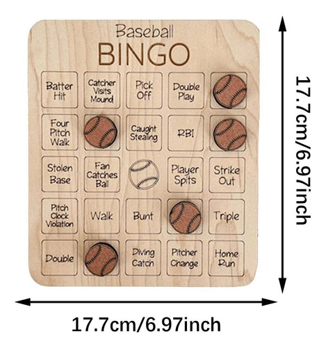 Juego De Bingo De Madera, Juego De Mesa Familiar Béisbol