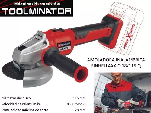 Amoladora Angular Inalámbrica Einhell AXXIO 18/125 Q – Maquinas y  Herramientas