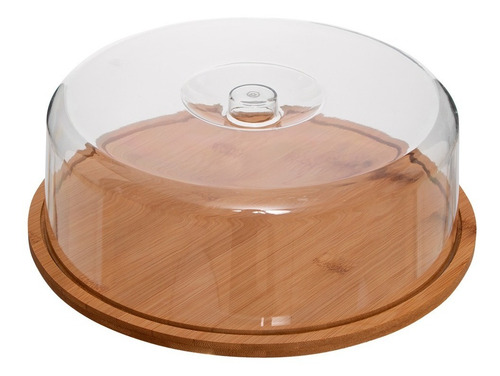 Porta Bolo Bambu Com Tampa 28cm Ecokitchen Mimo Style
