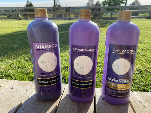 Kit Matizador Violeta Shampoo, Acondicionador Y Crema Prolis