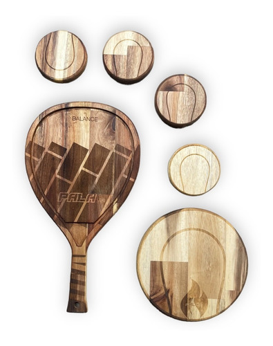 Set Padel Palasado Tabla, Posa Ollas Y Posa Vasos