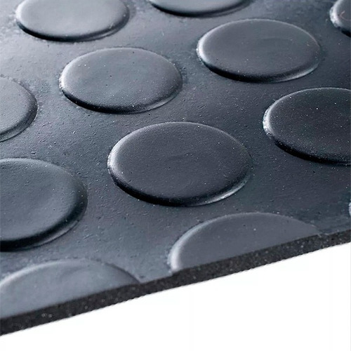 Piso De Goma Circulo 6 Mm Rollo 1 Mt Ancho X 20 Mt De Largo
