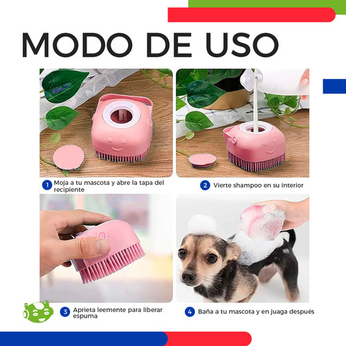 Cepillo Masajeador De Silicona Con Dispensador De Shampoo Para Mascotas Slim Company Perfecto Para Perros Y Gatos Baño De Limpieza Profunda, Masaje Relajante Y Cuidado Del Pelo Color Rosa