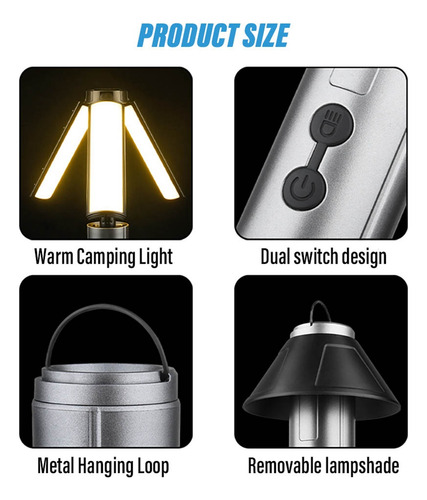 Linterna Led Multifunción Para Acampar Al Aire Libre, Luz De