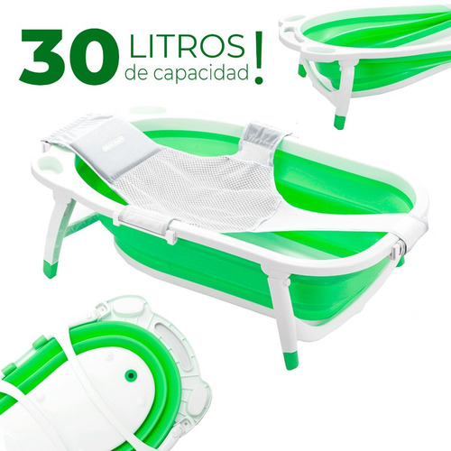 Imagen 1 de 10 de Bañera Flexible Plegable Mega Baby + Red De Baño