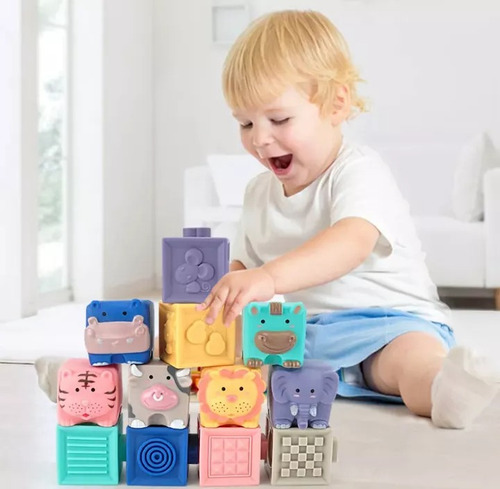 Bloques Cubos Juego Aprendizaje Estimulación Bebe Ducha