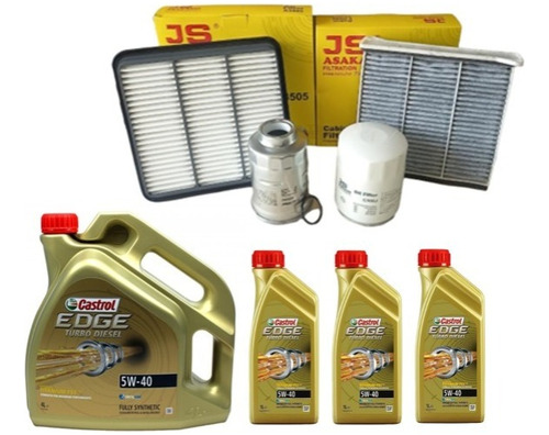 Kit Filtros Mitsubishi L200 + 7 Lt Castrol 5w40 C3 Sintetico