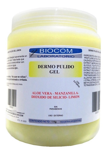 Dermopulido Gel Limon X Kg Aloe Manzanilla - Biocom