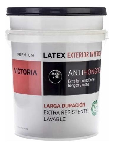 Pintura Latex Ext Int Victoria Color Negro X 4lts