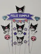 Comprar Adorno Torta Topper Cake Feliz Cumple Oferta En Stock Rosa Kuromi Melody Kitty