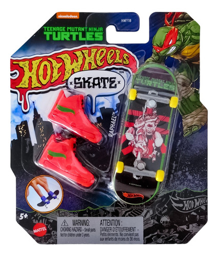 Hot Wheels Skate De Dedo Com Tênis - Tartarugas Ninja Mattel