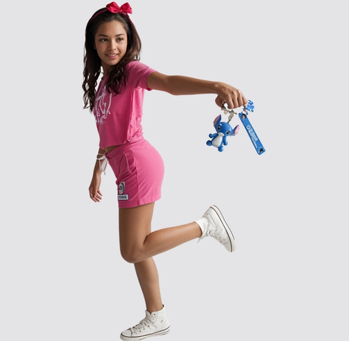 Conjunto Infantil Lilo Stitch + Chaveiro+tiara Super Kit