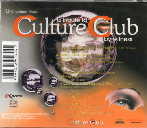 Portada del CD Culture Club Tribute To By Witness