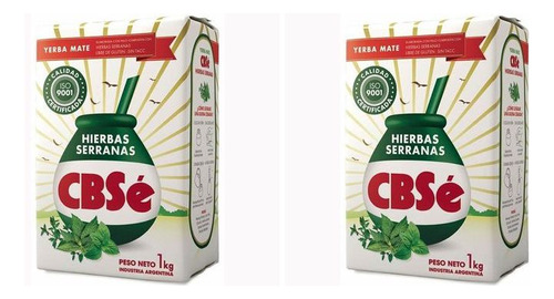 Yerba Mate Cbse Hierbas Serranas Sin Tacc En Bolsa 1 kg Pack De 2 U