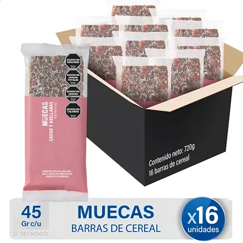 Muecas Caja X16 Barritas Cereal Chocolate Avellanas Y Coco