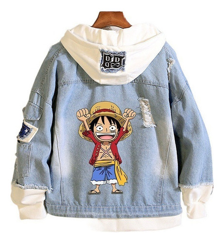 Chamarra Vaquera Unisex De Luffy De Una Sola Pieza