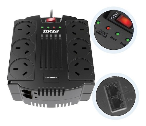 Estabilizador De Tension  1200 Va / 600w Forza Fvr-1202a