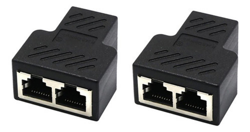 A 2 Uds Rj45 Divisor Adaptador Ethernet 8p8c Conector 1a