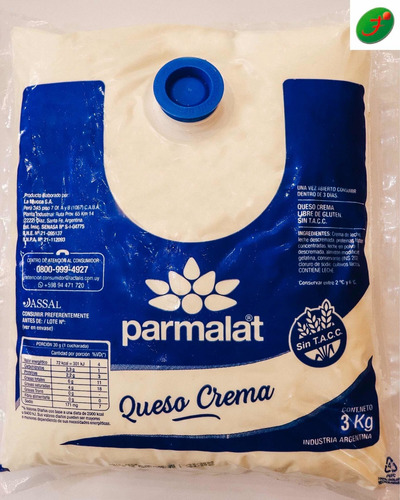 Queso Crema X3kg Apto Céliacos Parmalat La Marca Del Queso