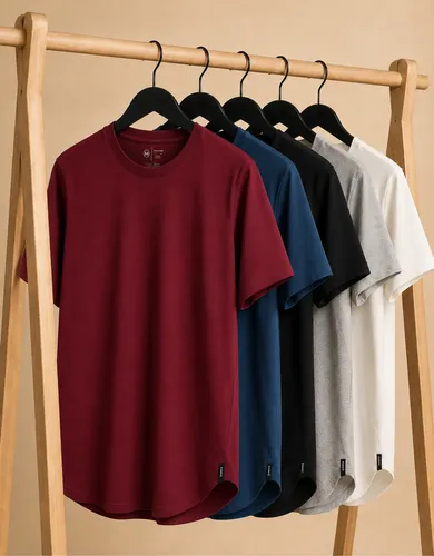 Kit 5 Camisetas Masculina Long Line Cotton Oversize By Zaroc