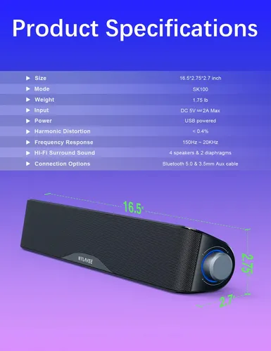 Altavoces Para Computadora Nylavee Hifi Sound Usb Bluetooth