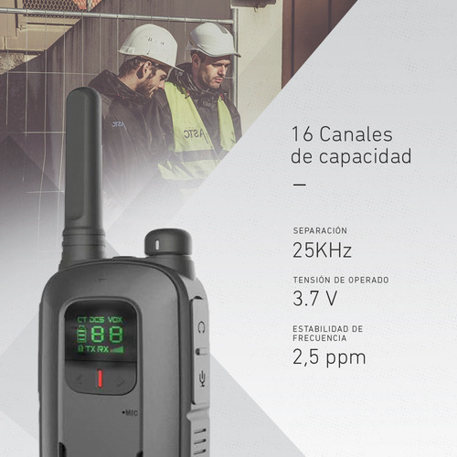 Imagen 2 de 10 de Kit 2 Handy Baofeng Radio Walkie Talkie Bft12 16ch Uhf Lcd