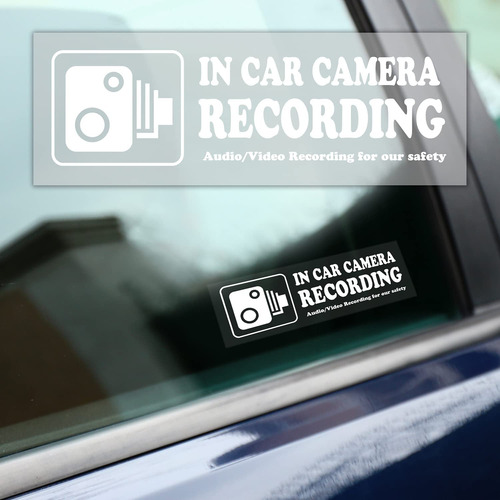 4 Pcs Camera Audio Video Recording Window Cars Stickers, In