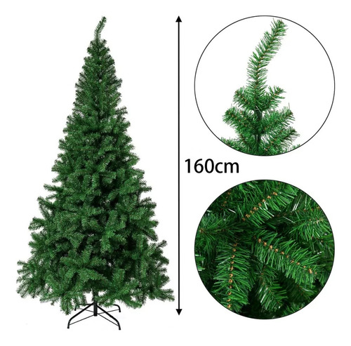 Arbol Navidad Pino Navideño Artificial 160 M 750 Ramas Verde