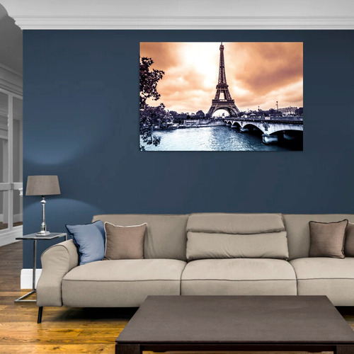 Cuadro Decorativo Para Sala O Comedor Impreso Con Bastidor Color Paris