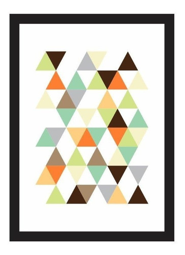 Cuadro Triángulos 22x32 Vidrio Anti-reflejo Punto Arte
